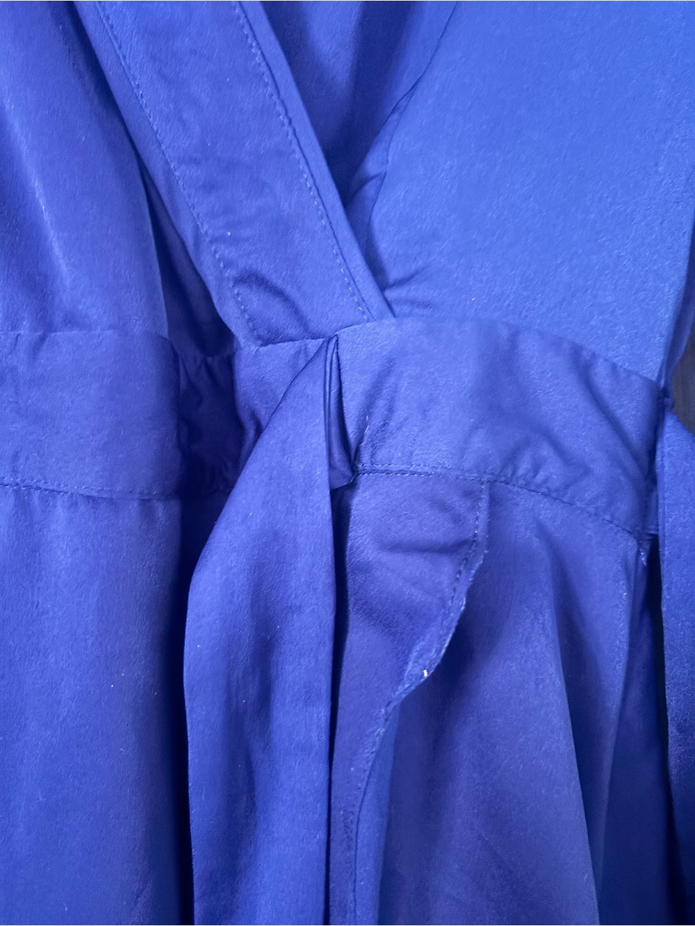 Lulu's Cobalt Blue Long Sleeve Wrap Mini Dress with Ruffle Hem - Picture 3 of 3